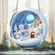 thumbnail image 5 of Round Acrylic Christmas Decorations Reindeer Hanging Sign Festive Wall Decorations, 5 of 6