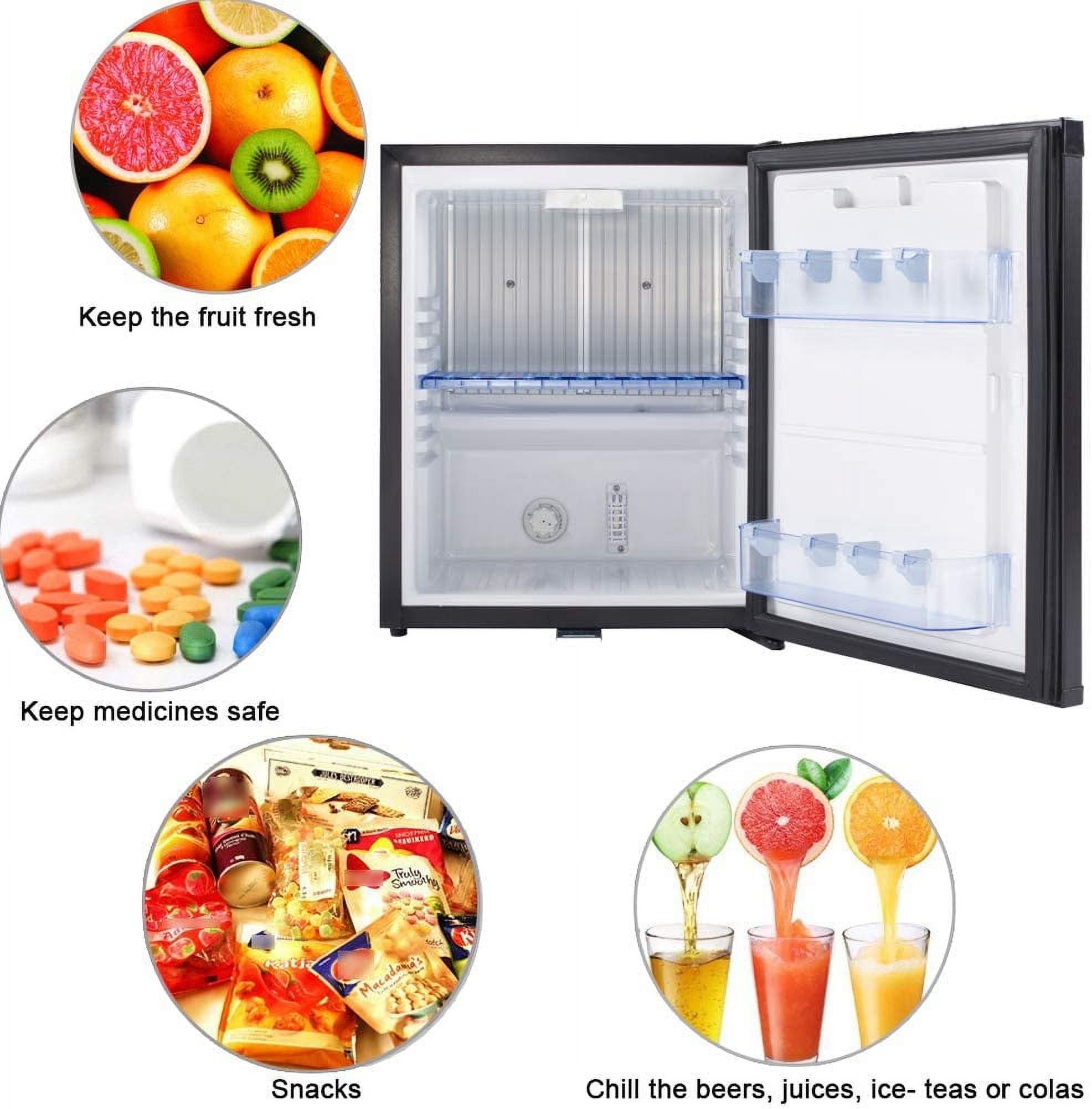 Smeta 1.0 Cu ft Absorption Refrigerator 12V DC/110V AC Portable for Bedroom, Office, Dorm with Lock Reversible Door