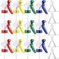 thumbnail image 1 of 12 Pieces Colorful Trigger Sprayer Stream Mist Bottle Nozzle Spray Bottle Top Replacement and 5 Pieces Clear Funnels for Cleaning Home Office, Fit Standard 28/400 Neck Bottles, 4 Colors, 1 of 7