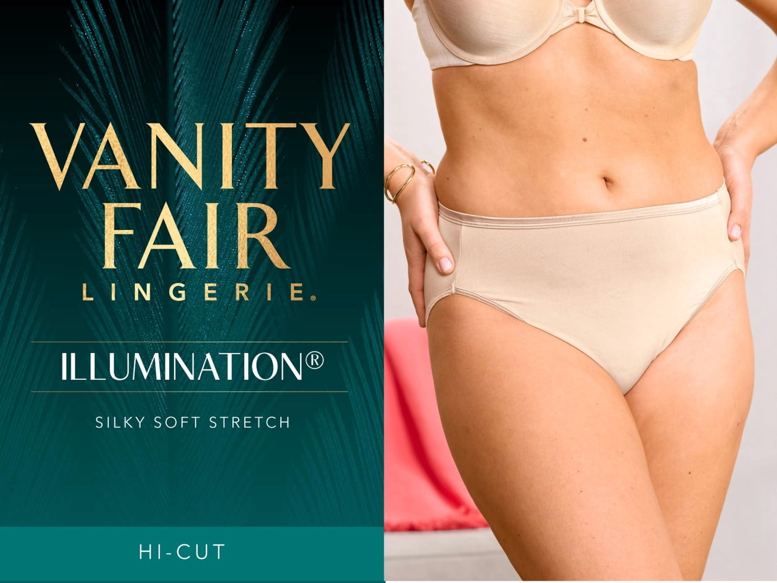 Vanity Fair Lingerie Women's Illumination Hi-Cut Panties, Silky Stretch Underwear, Multipacks, Sizes M - 3XL