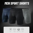 thumbnail image 2 of Amdohai 3PCS Men Sports Shorts Stretchy Bodycon Breathable -wicking Running Workout Pants, 2 of 7