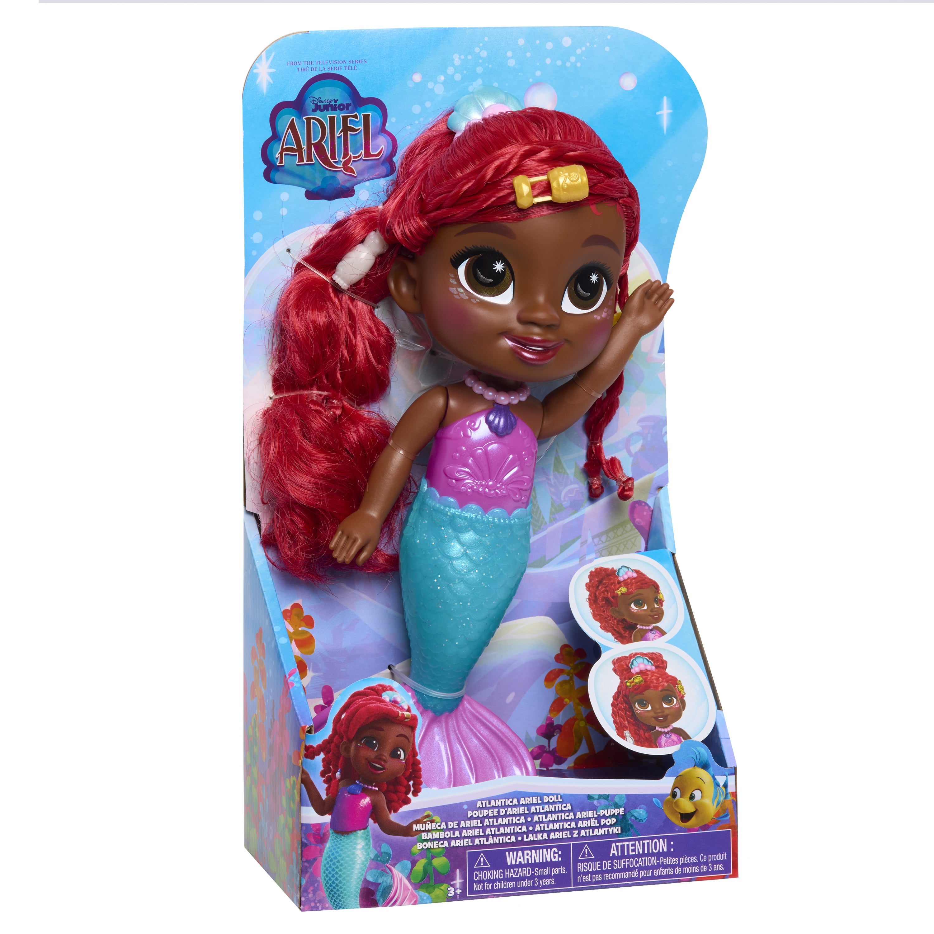 Disney Junior Atlantica Ariel Doll, 9.5 Inch Disney Toy for Kids Ages 3 and up