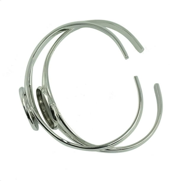 2 piezas de de cabujón de latón ajuste en bisel almohadilla brazaletes pulseras Diy artesanía fabricación de joyas Plata Yinane brazalete en blanco con almohadillas