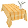 thumbnail image 2 of Yellow Orange Checkered Table Cloth Waterproof Tablecloths, Farmhouse Buffalo Plaid Striped Tablecloth Dining Table Cover for Kitchen Party Tabletop Outdoor, Rectangle Tablecloth 60x120 Inch, 2 of 9