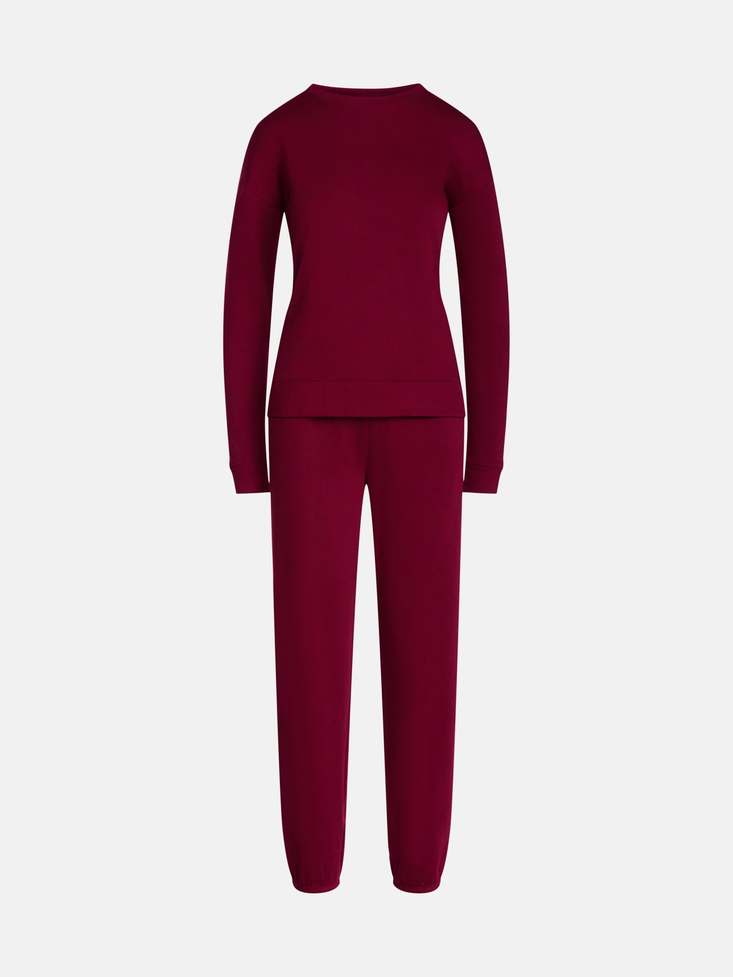 Joyspun Women's Fleece Lounge Sleep Top and Joggers, 2-Piece Pajama Set, Sizes XS-3X