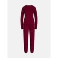 thumbnail image 5 of Joyspun Women's Fleece Crewneck Top and Jogger Pajama Set, 2-Piece, Red Pomegranate, 2X, 5 of 5