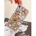 thumbnail image 5 of for iPhone SE 2020 Case/iPhone 8 Case/iPhone 7 Case,Luxury Bling Diamond Rhinestone Gemstone 3D Perfume Bottle and Flower Gemstone Soft TPU Back Cover Case for Women with iPhone 8/7 4.7 inch, 5 of 10