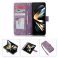 thumbnail image 3 of SaniMore for Samsung Galaxy Z Fold 4 7.6" 2022 Case, PU Leather Flip Fold Wallet Cover, Detachable Wrist Strap, Card Slots Cash Pocket, Shockproof Full Protective Shell, Purple, 3 of 10