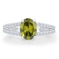 thumbnail image 2 of AFFY 1.57CT Simulated Green Peridot & Topaz Solitaire Engagement Ring in 14k White Gold over Silver-9.5, 2 of 3