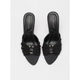 thumbnail image 3 of On feet & in love Women's Satin Pointed Toe Stiletto Mules - Ruched Slip-On Dress Heels with Gold-Tone Hardware, 3 of 8