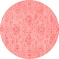 thumbnail image 1 of Ahgly Company Machine Washable Indoor Round Abstract Red Modern Area Rugs, 6' Round, 1 of 4