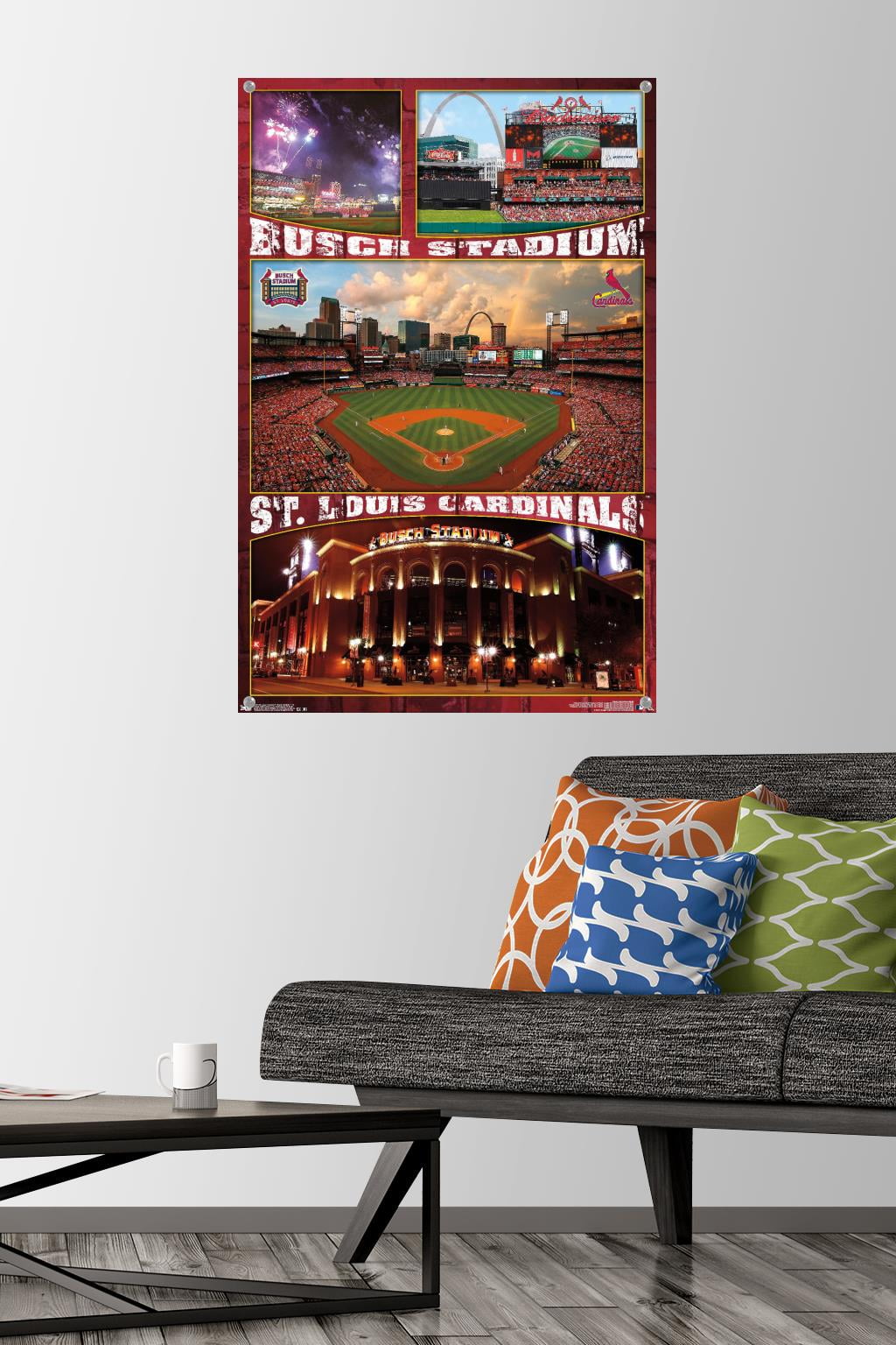 MLB St. Louis Cardinals - Busch Stadium 16 Wall Poster with Push Pins, 22.375" x 34"
