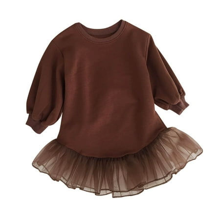 

fvwitlyh Girls Dresses Girl 6 Year Old Clothes Kids Toddler Baby Girls Solid Patchwork Tulle Dress Princess Dress Wedding Dress Tie