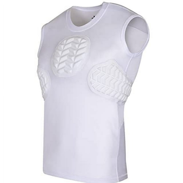 Exxact Sports Baseball Chest Protector - Padded Compression Shirt, Softball Chest Protector, Sternum Protection for Football, T Ball & Lacrosse Chest Protector (Chest & Rib Protector, Youth Large)