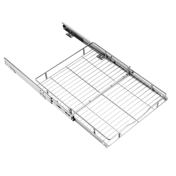 KFFKFF Pull-Out Cabinet Organizer 16.93"W x 21.06"D, Steel Sliding Drawers for Kitchen, Bathroom, Pantry, and Home Storage, Chrome-Plated Finish, Durable Sliding Shelves for Base Cabinets