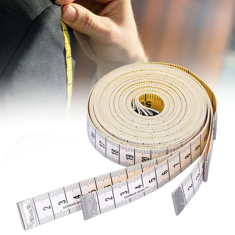 Measuring Tape Soft Flexible Clear Graduations Yellow White Double Sided  Inch Tape Measure 