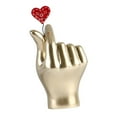 thumbnail image 3 of Modern Heart Finger Gesture Statue Love Hand Sculpture Figurine Art Work Crafts for Desktop Table Centerpiece Living Room Decor Ornament Aureate, 3 of 8