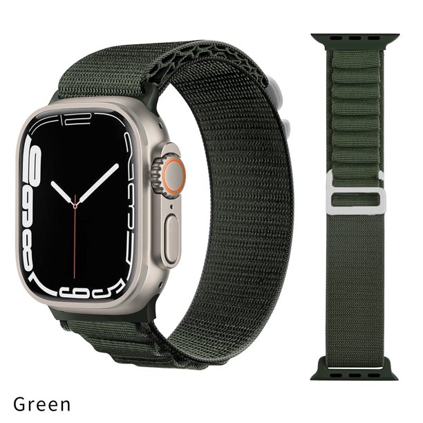 Alpine Loop Nylon Sport Strap for Apple watch band Ultra 49mm 45mm 41mm 44mm 40mm bracelet correa iwatch series 8 7 SE 6 5 4 338mm 40mm 41mm Gong Bohan LED