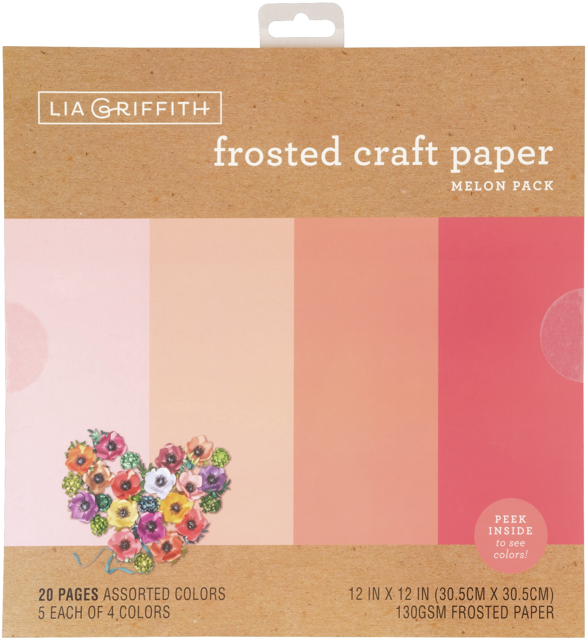 Frosted Craft Tissue Paper 12"X12" 20/Pkg-Melon-Pinks