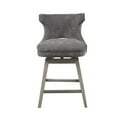 thumbnail image 2 of 25.75" Swivel Counter Stool with Solid Wood Legs, Swivel  BarStool with Nailhead Backrest for Kitchen, Home Bar, Diningroom, Charcoal, 2 of 8