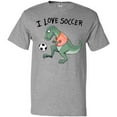 thumbnail image 3 of Inktastic I Love Soccer-Dinosaur in Orange T-Shirt, 3 of 5