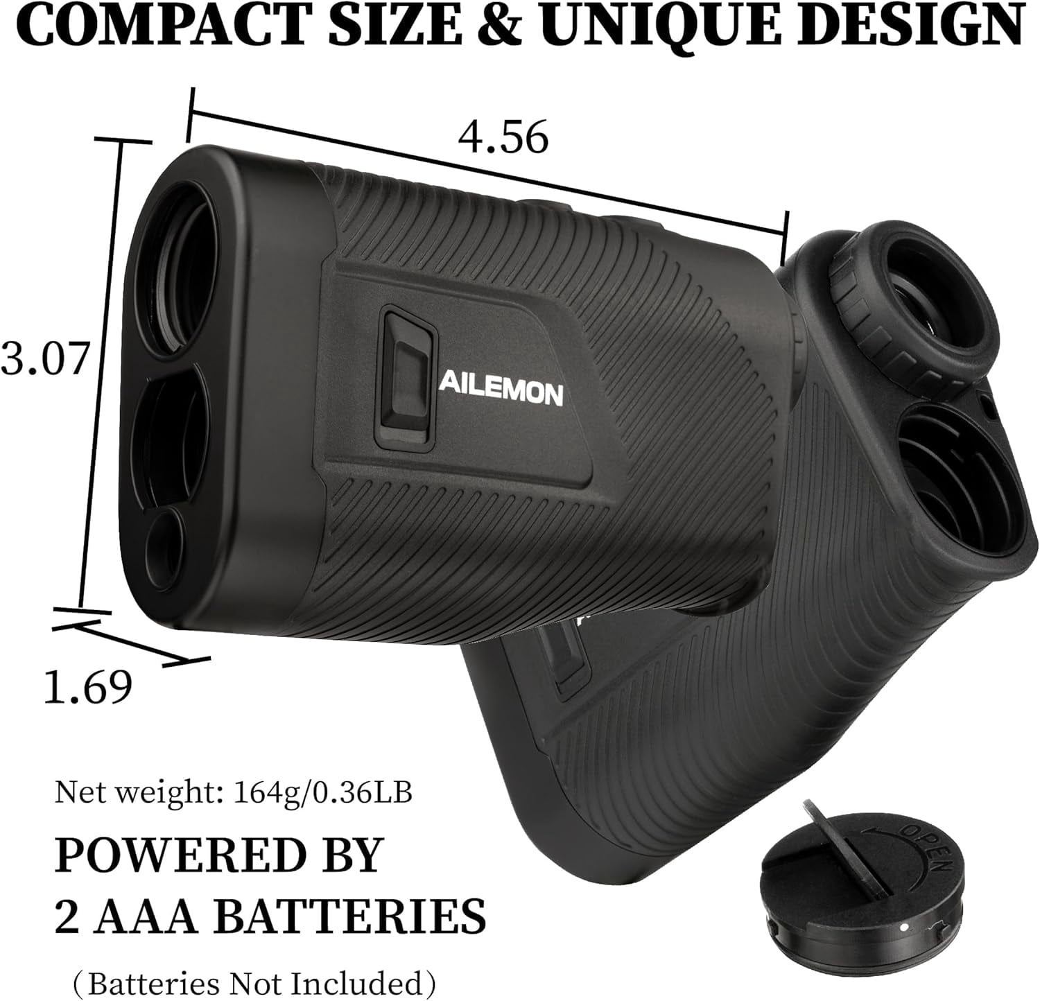 AILEMON Golf Rangefinder with Slope Switch, Flag Pole Locking with Pulse Vibration, 6X Magnification Laser Range Finder Golfing & Hunting, 900 Yards Rangefinders with Magnet Stripe