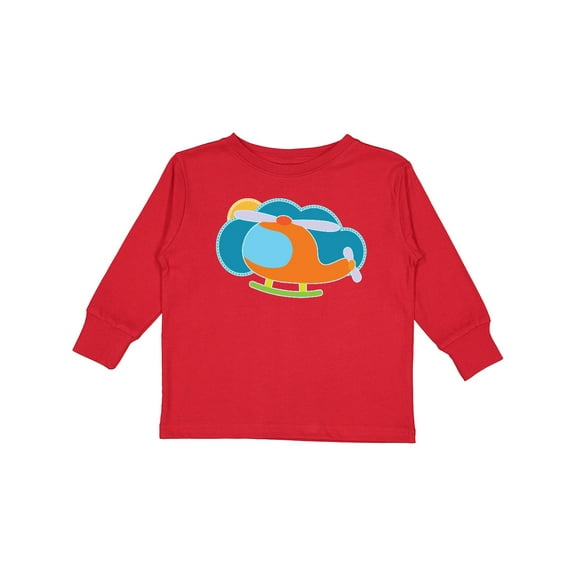 Inktastic Helicopter for Boys Boys Long Sleeve Toddler T-Shirt