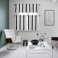 thumbnail image 4 of Black Grey Stripes Kitchen Curtains Sets for Windows 24 Inch Length, White Striped Vertical Modern Geometric Rod Pocket Window Treatments Tier Curtains and Valances Set for Bedroom/Bathroom, 4 of 8