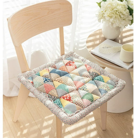 Blukids Indoor Outdoor Chair Cushions for Dining Chairs, 100% Cotton, Super Comfortable & Soft Non-slip 20×20" Kitchen Chair Cushion Pads, Garden Patio Furniture Office Chair Seat Cushions,A
