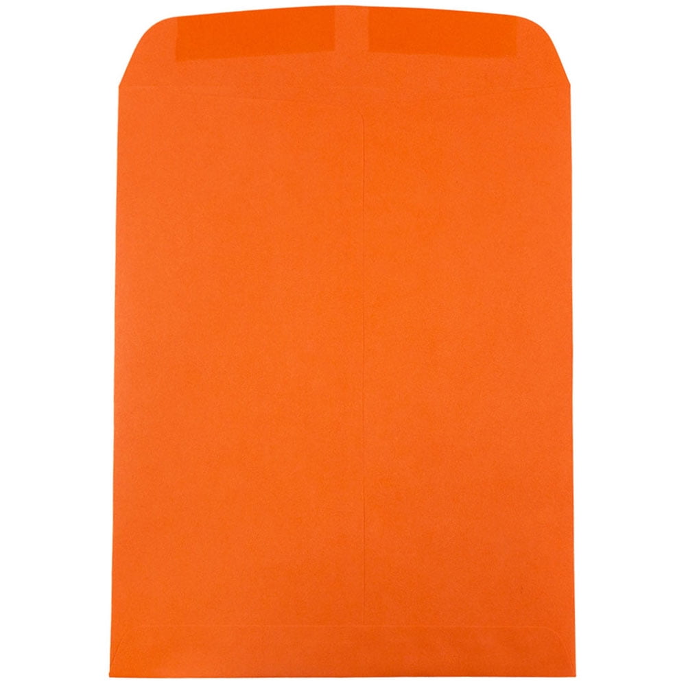 JAM Paper 9 x 12 Open End Envelopes, Orange, 50/Pack