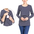 thumbnail image 3 of CKpwisy Womens Long Sleeve Nursing Tops Breastfeeding Blouses Shirts Summer Nursing Tee Shirts Double Layer Summer Pregnancy Clothes, 3 of 6