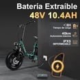 thumbnail image 4 of Bicicleta electrica plegable Honey whale Bk05 Verde, 4 of 7