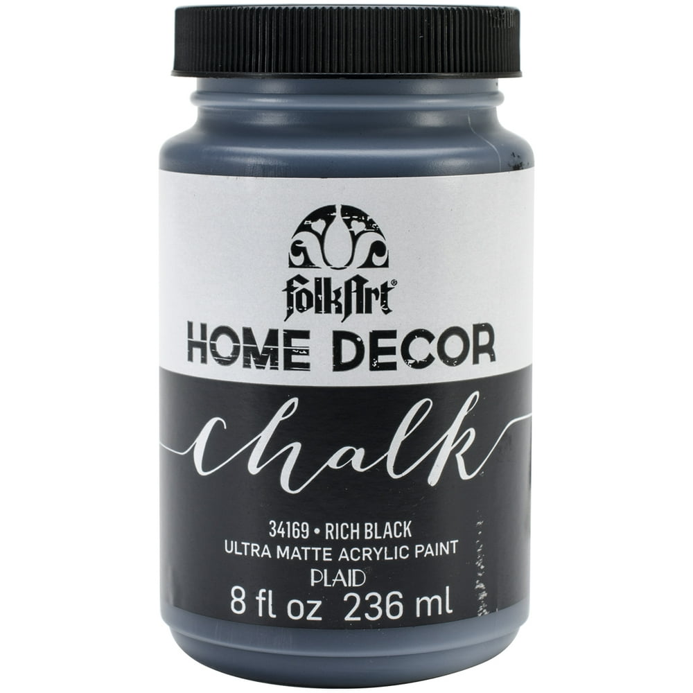 FolkArt 34169 Home Décor Chalk Acrylic Paint, Matte Finish, Black, 8 fl