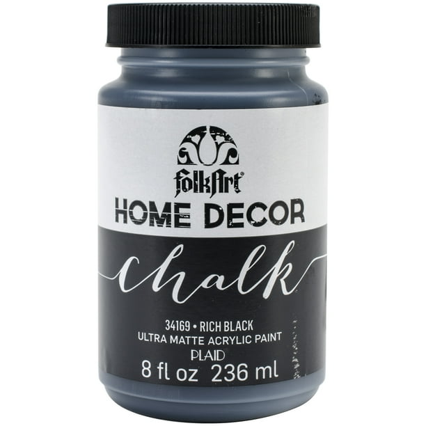 Folkart 34169 Home Decor Chalk Acrylic Paint Matte Finish Black 8 Fl Oz Walmart Com Walmart Com