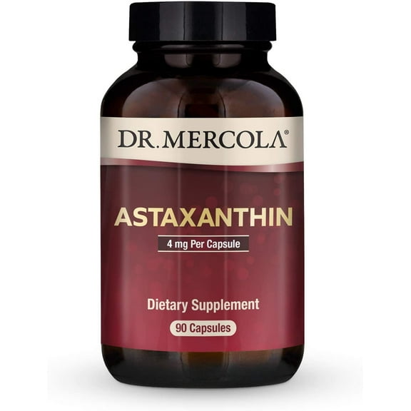 Dr Mercola Astaxanthin 4mg, 90 Servings (90 Capsules), Non GMO, Soy Free, Gluten Free