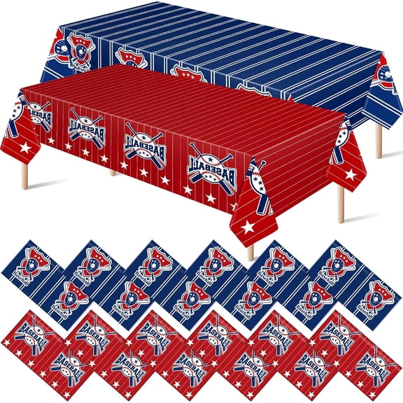 12 Pcs Baseball Plastic Tablecloth 54 x 108 Inch Baseball Party Disposable Table Cover Sport Party Supplies Plastic Sport Theme Table Cover Rectangle Grass Decoration for Stadium