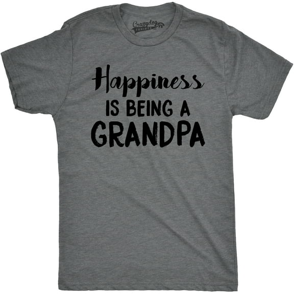 Mens Happiness Is Being a Grandpa Funny Papa Family Graphic Fathers Day T shirt Graphic Tees