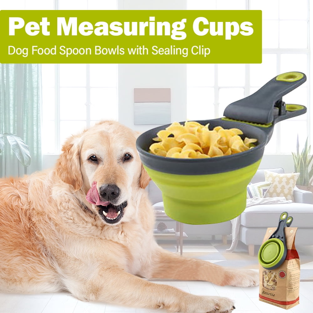 Pet Measuring Cups Dog Food Spoon Collapsible Food Scoop Bowls with