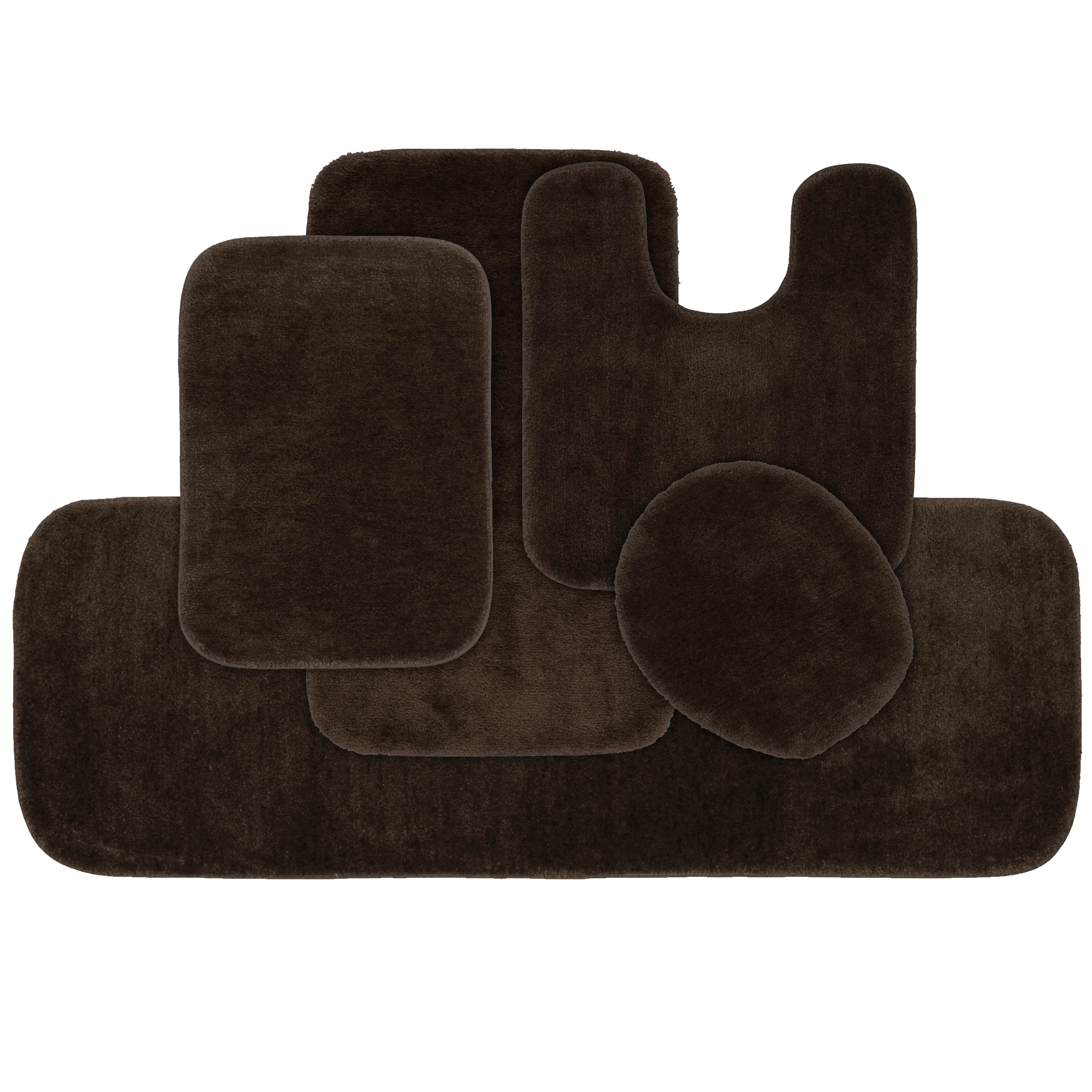 4 Piece Traditional Soft And Plush Nylon Washable Bathroom Rug Set Plush Nylon Washable Bathroom Rug Set