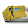 thumbnail image 2 of Nerd Soft Flannel Fleece Blanket, Man Wears a Cape Superhero Holding a Laptop Futuristic Geeky Design, Cozy Plush for Indoor and Outdoor Use, 50" x 60", Earth Yellow and Multicolor, by Ambesonne, 2 of 5