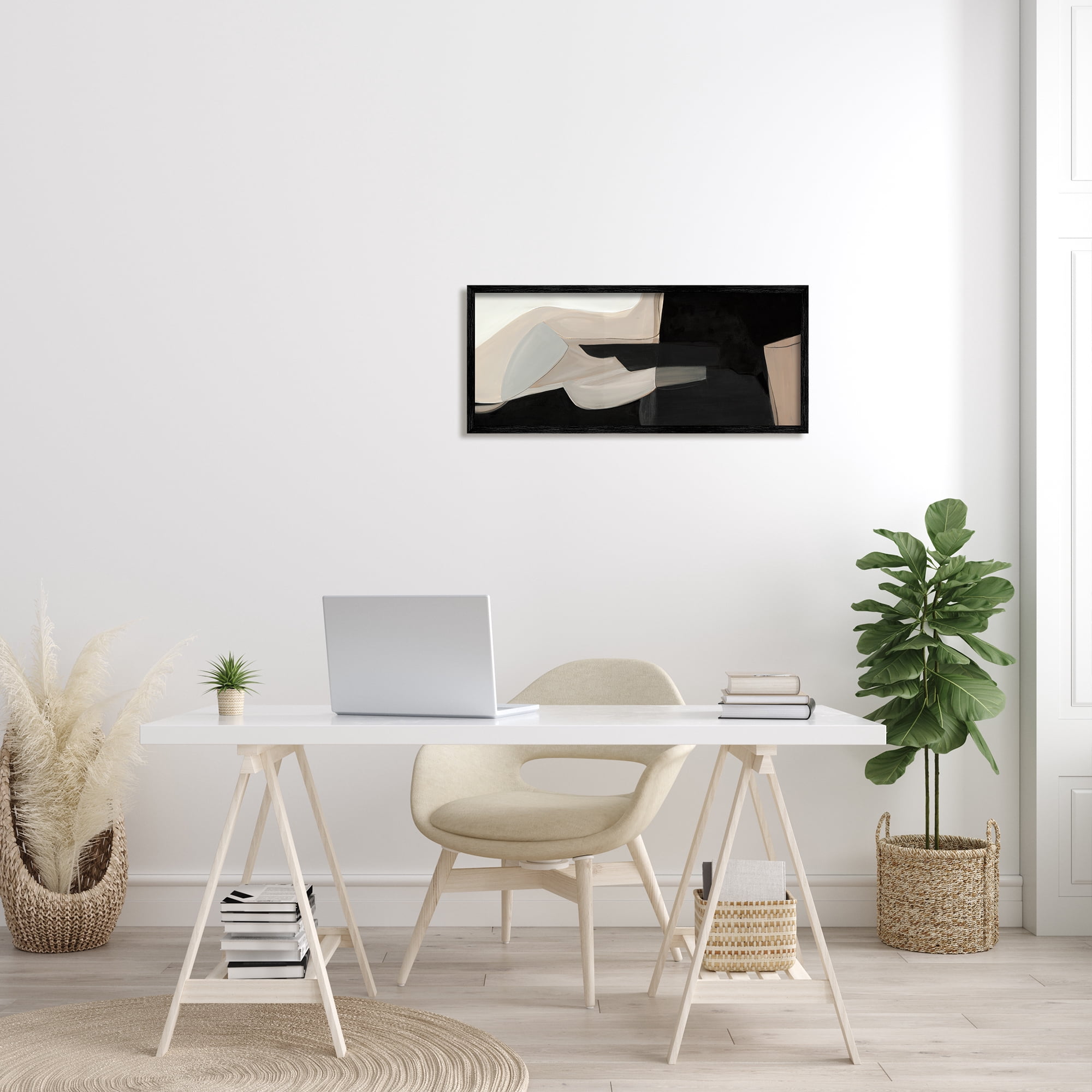 Stupell Industries Distorted Desert Shapes Dark Bold Abstract Arrangement, 13 x 30, Designed by Kippi Leonard
