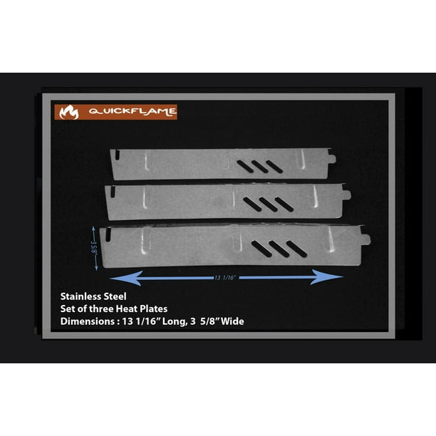 Set of 3 Stainless Steel Heat Plates for Gas Grill Model Backyard Grill