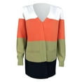 thumbnail image 3 of DuoJiaJ Cardigan pour Femmes, Cardigan pour Femmes Long à Rayures, Veste Patchwork avec Grandes Poches pour un Style Décontracté, 3 of 4