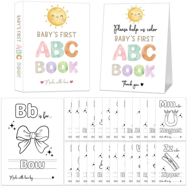 Libro ABC para el primer bebé de hongpar, actividad para baby shower
