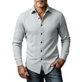 thumbnail image 2 of Aimik Men's Textured Knit Button Down Shirt Slim Fit Long Sleeve Turndown Collar Casual Shirt for Smart Casual Outfits, 2 of 6