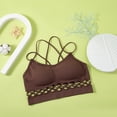 thumbnail image 2 of KHONTS Strap Sports Bras for Women Comfortable Low Impact Tank Sporty Casual Cut out Crossback Sports Gym Bra Coffee One Size, 2 of 5