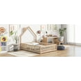 thumbnail image 6 of Full House-Shaped Headboard Floor Bed with Fence,Natural, 6 of 9