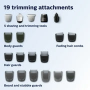 Philips Norelco Multigroom Series 7000 23 Piece Mens Grooming Kit, Trimmer For Beard, Head, Body, and Face - No Blade Oil Needed, MG7750/49