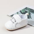 thumbnail image 4 of Dakaela 0-12M Baby Boys Girls Shoes Toddler Non Slip Fashion Sneakers Infant First Walking Crib Shoes Newborn Loafers Flats with Hook Loop Grey, 4 of 9