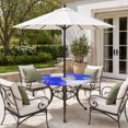 thumbnail image 4 of Navy Blue Grey Oil Painting Round Outdoor Tablecloth with Umbrella Hole Zipper, Abstract Modern Geometric Elastic Fitted Table Cover, Waterproof Table Cloth for Patio Picnic Party Fits 31"-35", 4 of 9